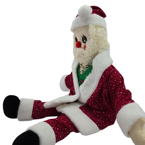 Vintage Handmade Santa Doll Plush Shelf Sitter Stuffed 22 Inches - Picture 2 of 15
